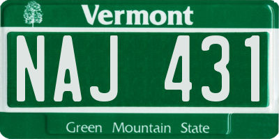 VT license plate NAJ431