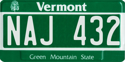 VT license plate NAJ432