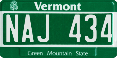 VT license plate NAJ434