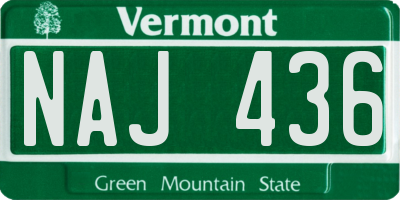 VT license plate NAJ436