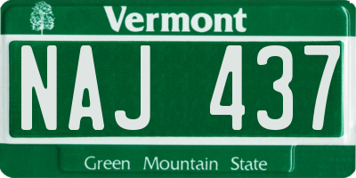VT license plate NAJ437
