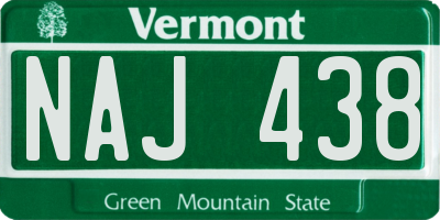 VT license plate NAJ438