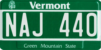 VT license plate NAJ440