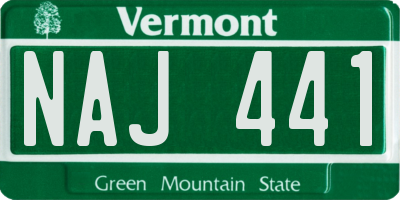 VT license plate NAJ441
