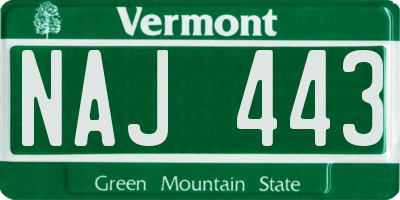 VT license plate NAJ443