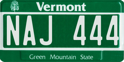 VT license plate NAJ444
