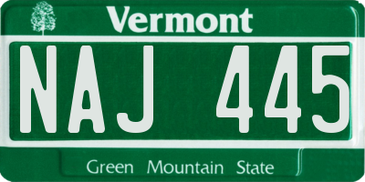 VT license plate NAJ445