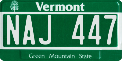 VT license plate NAJ447