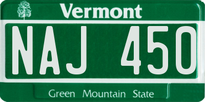 VT license plate NAJ450