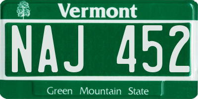 VT license plate NAJ452