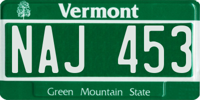 VT license plate NAJ453