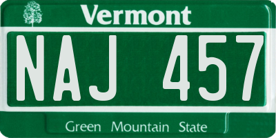 VT license plate NAJ457