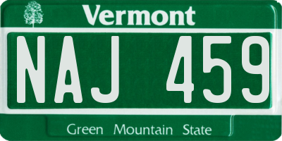 VT license plate NAJ459