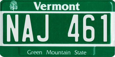 VT license plate NAJ461