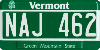 VT license plate NAJ462