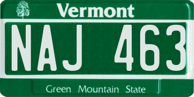 VT license plate NAJ463