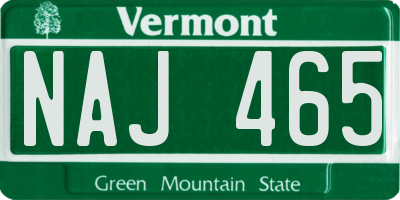 VT license plate NAJ465