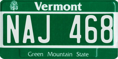 VT license plate NAJ468
