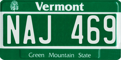 VT license plate NAJ469