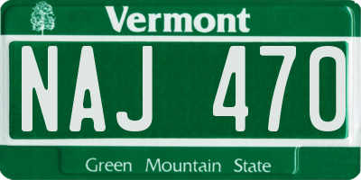 VT license plate NAJ470