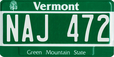 VT license plate NAJ472
