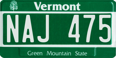 VT license plate NAJ475