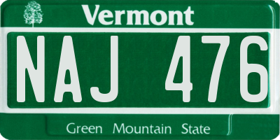 VT license plate NAJ476