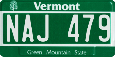 VT license plate NAJ479