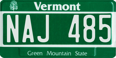 VT license plate NAJ485