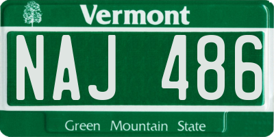 VT license plate NAJ486