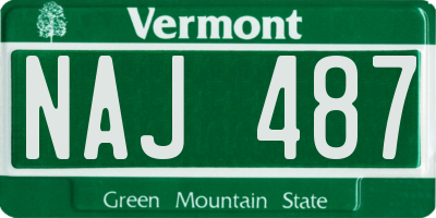 VT license plate NAJ487