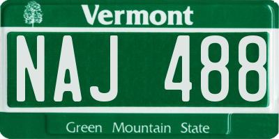 VT license plate NAJ488