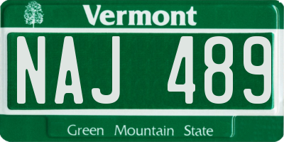 VT license plate NAJ489