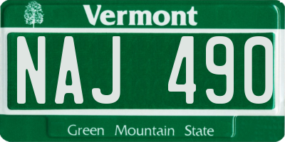 VT license plate NAJ490
