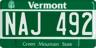 VT license plate NAJ492