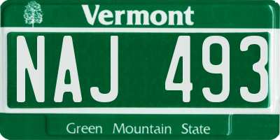 VT license plate NAJ493