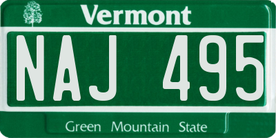 VT license plate NAJ495