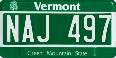 VT license plate NAJ497