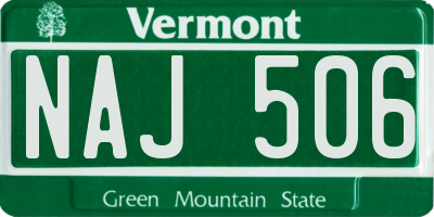 VT license plate NAJ506
