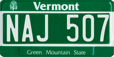 VT license plate NAJ507