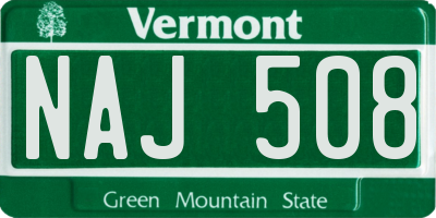 VT license plate NAJ508