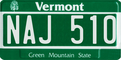 VT license plate NAJ510