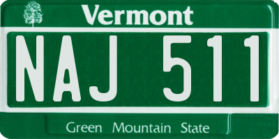 VT license plate NAJ511