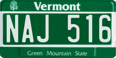 VT license plate NAJ516