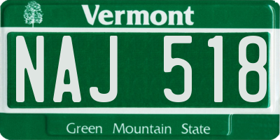 VT license plate NAJ518
