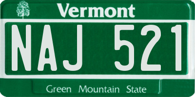 VT license plate NAJ521