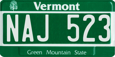 VT license plate NAJ523
