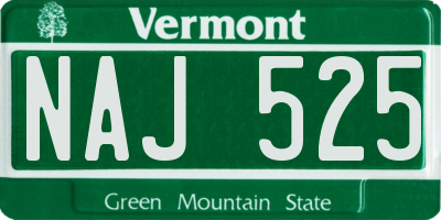 VT license plate NAJ525