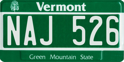VT license plate NAJ526