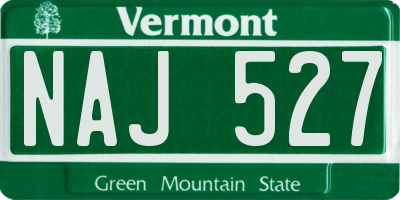 VT license plate NAJ527